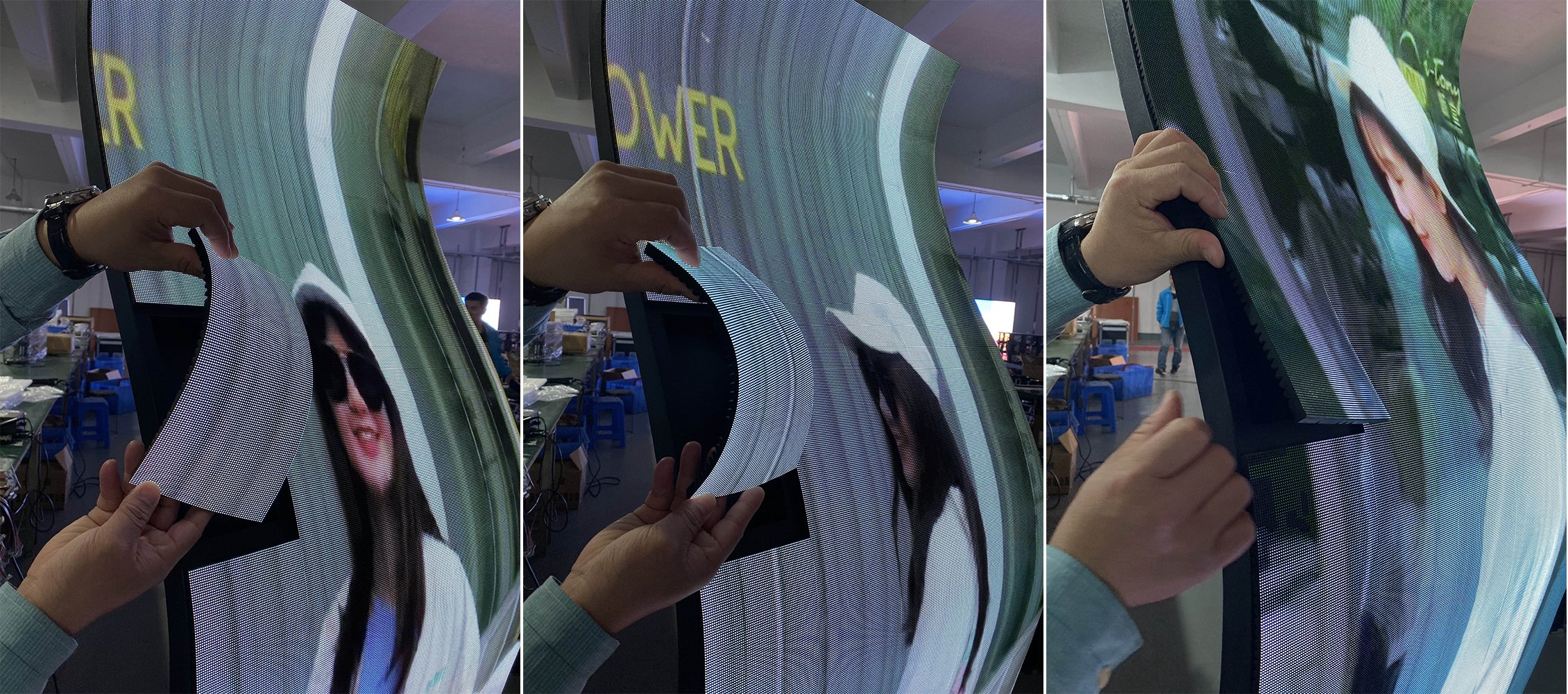  포스터 바닥 스탠드 LED 화면