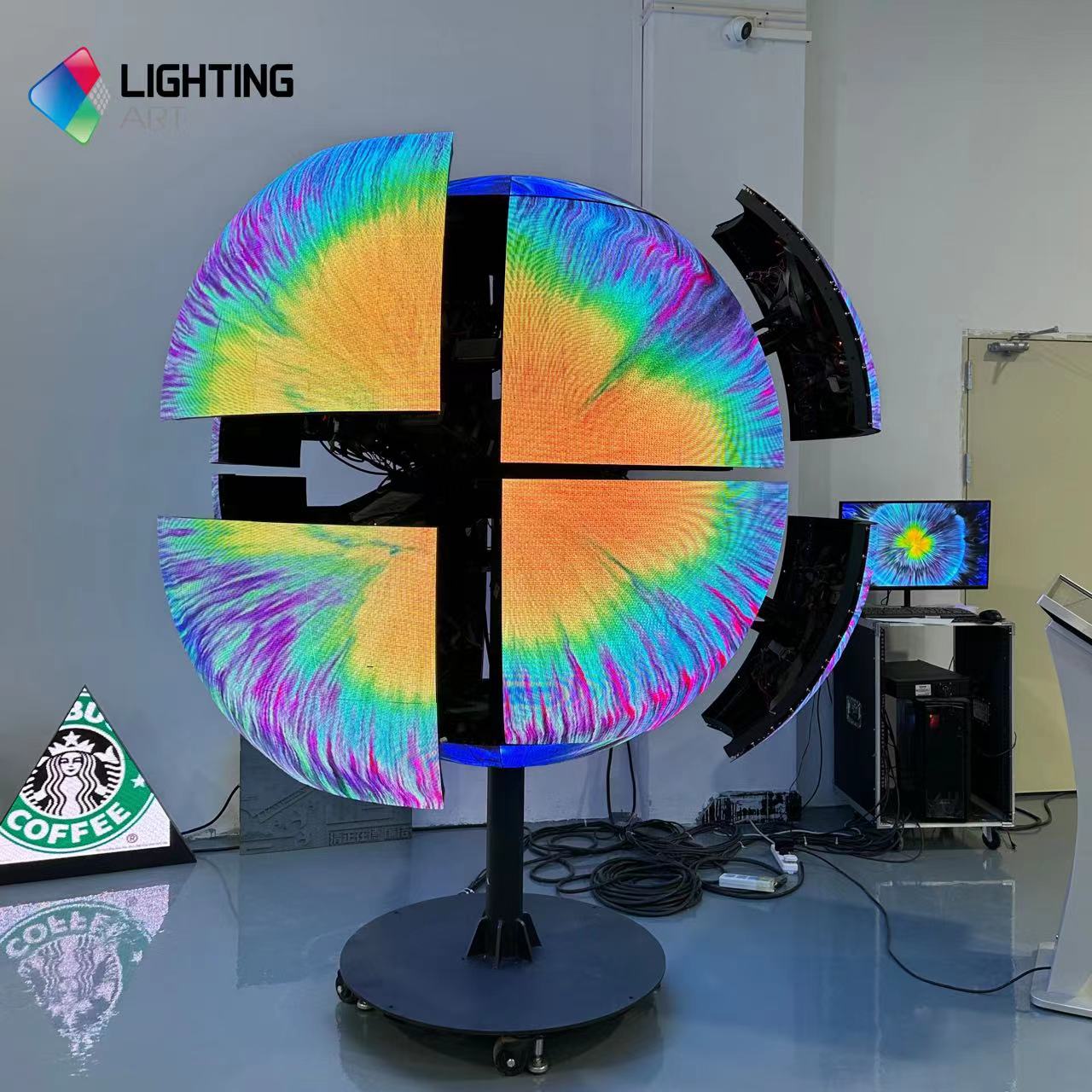 운동 LED 구체 화면